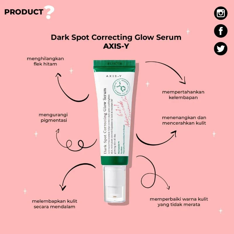 AXIS-Y Dark Spot Correcting Glow Serum 50ml – Brightening Serum for Dark Spots & Glow