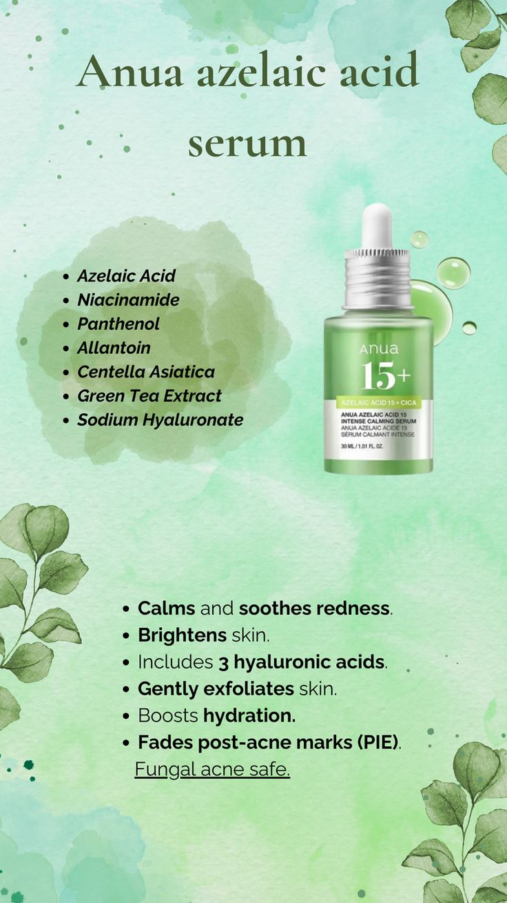 Anua Azelaic Acid 10 + Hyaluron Redness Soothing Serum 30ml texture and packaging