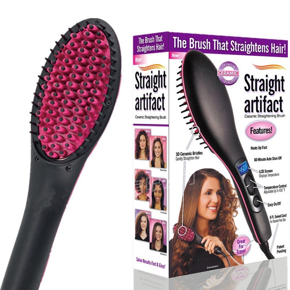 HELI Hair Straightener Brush H-010 – Heated Straightening Brush for Smooth Hair
