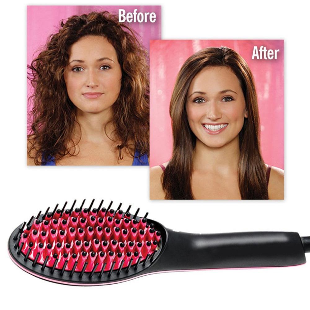 HELI Hair Straightener Brush H-010 – Heated Straightening Brush for Smooth Hair