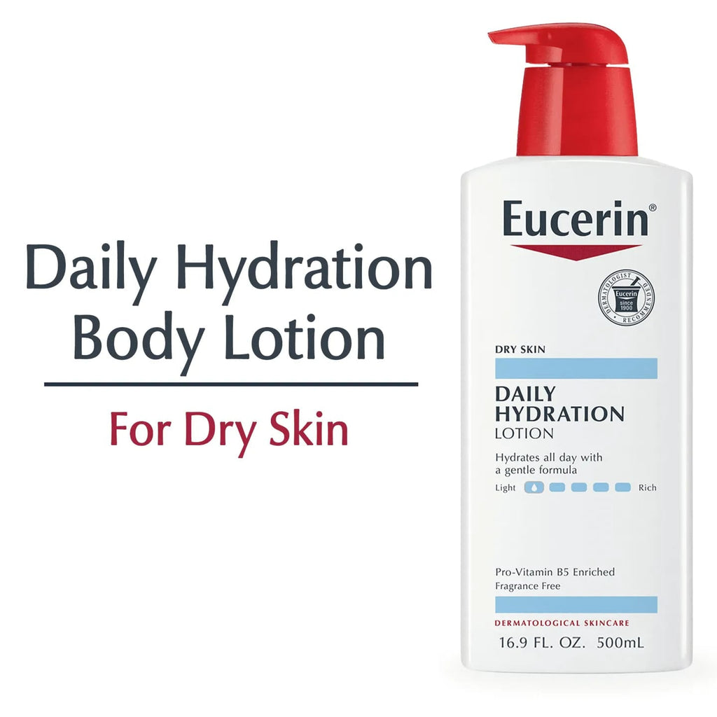 Eucerin Daily Hydration Body Lotion 500 ml pump bottle for dry skin