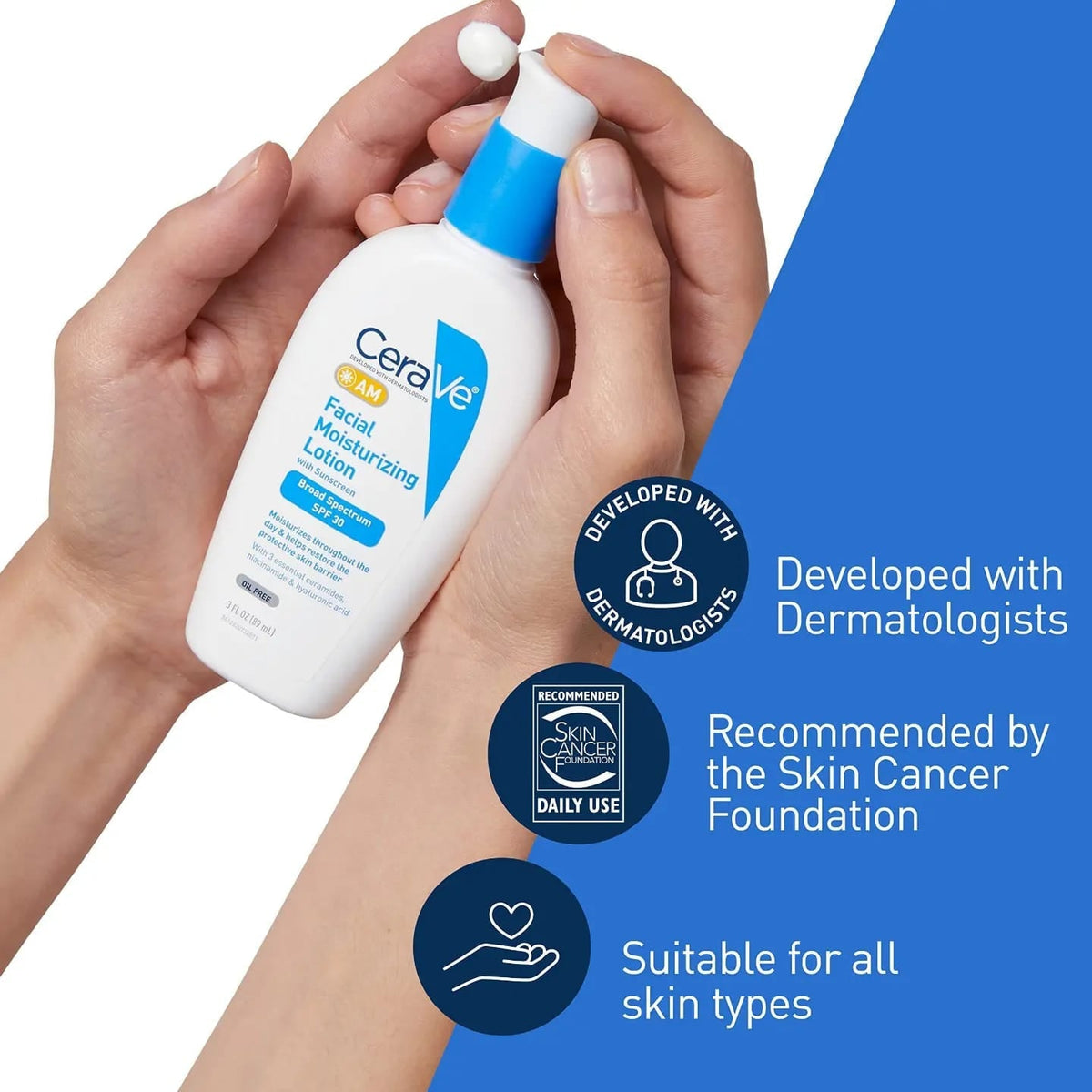 CeraVe AM Facial Moisturising Lotion SPF 30 texture