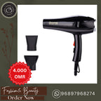 BOPAI Professional Hair Dryer 1500W – 2 Speeds & 3 Heat Settings (Black)