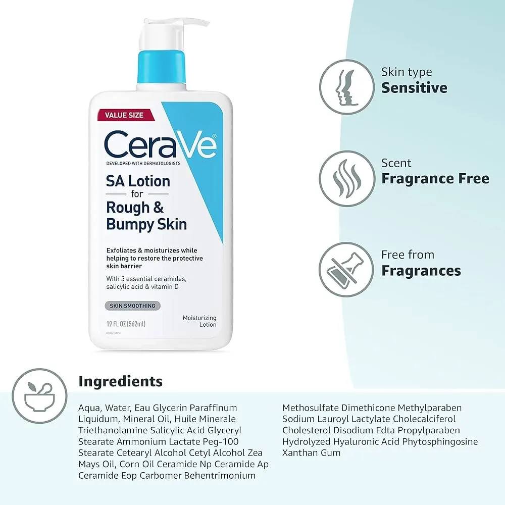 CeraVe SA Lotion salicylic and lactic acid for keratosis pilaris
