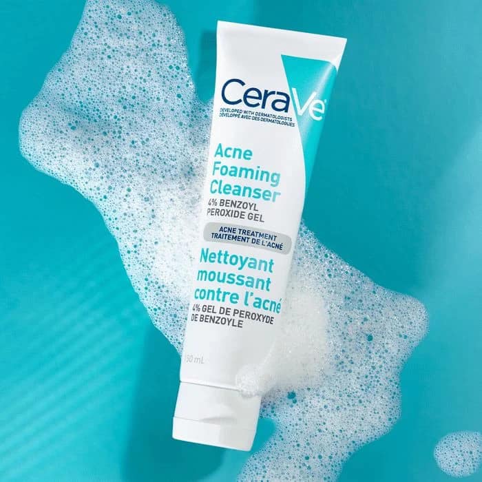 CeraVe Acne Foaming Cream Cleanser 4% benzoyl peroxide texture