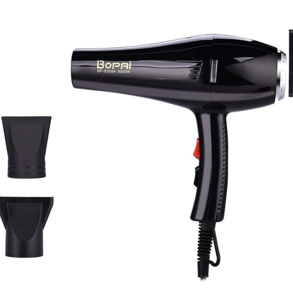 BOPAI Professional Hair Dryer 1500W – 2 Speeds & 3 Heat Settings (Black)