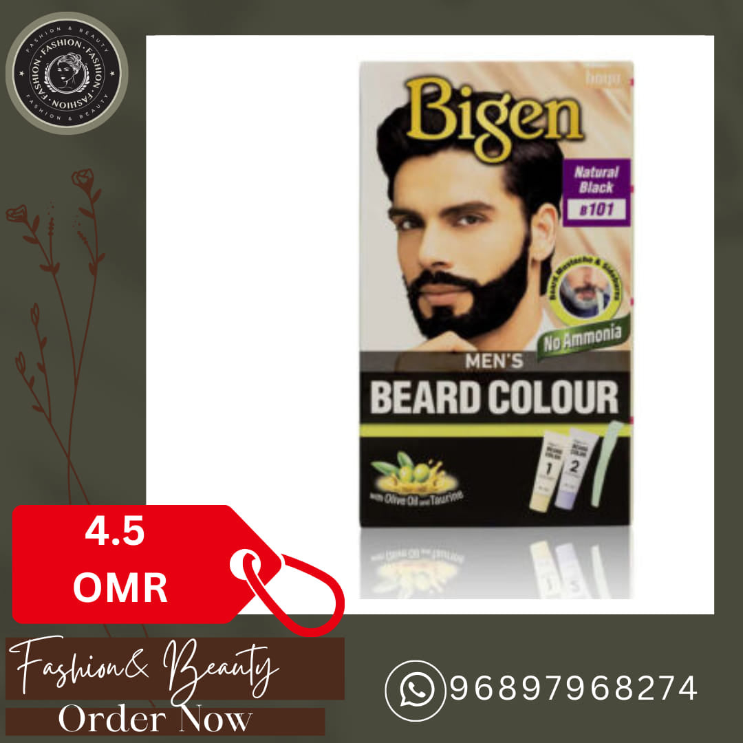 Bigen Men's Beard Color Natural Black 101 – Beard Dye for Grey Coverage