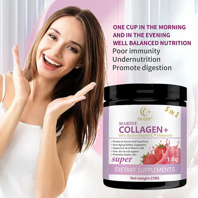 Super Marine Collagen Powder with Biotin, Vitamin C & Melatonin
