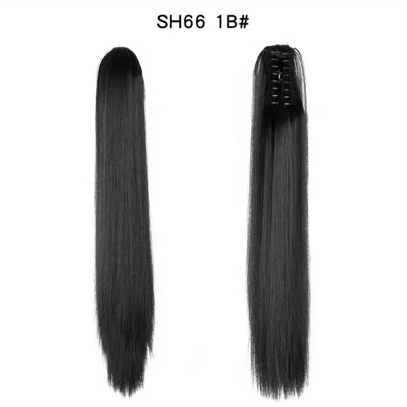 Synthetic Long Straight Ponytail Hair Extensions 22 Inch Claw Jaw Clip In Hair Extensions For Women Synthetic Fiber Hairpieces Hair Accessories – image 8