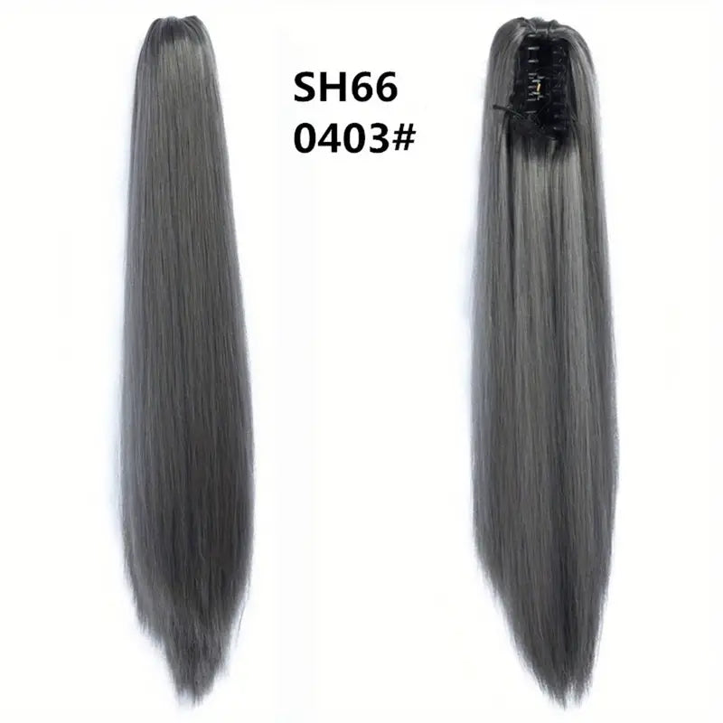 Synthetic Long Straight Ponytail Hair Extensions 22 Inch Claw Jaw Clip In Hair Extensions For Women Synthetic Fiber Hairpieces Hair Accessories – image 4