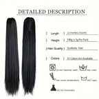Synthetic Long Straight Ponytail Hair Extensions 22 Inch Claw Jaw Clip In Hair Extensions For Women Synthetic Fiber Hairpieces Hair Accessories – image 7
