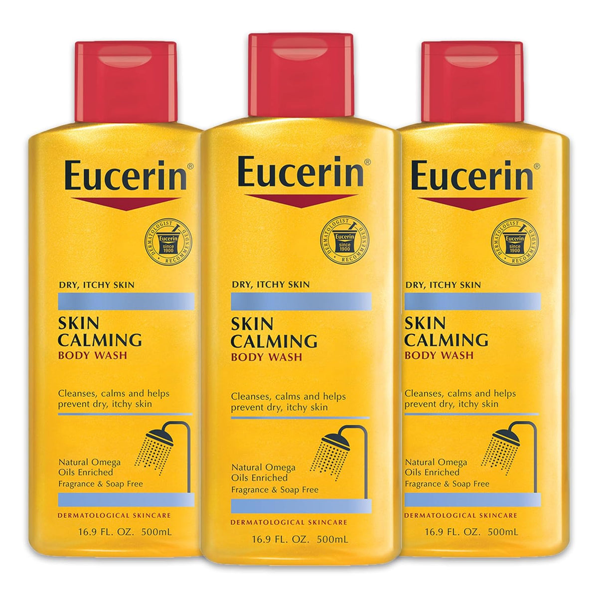 Eucerin Skin Calming Body Wash 250ml soap-free bottle