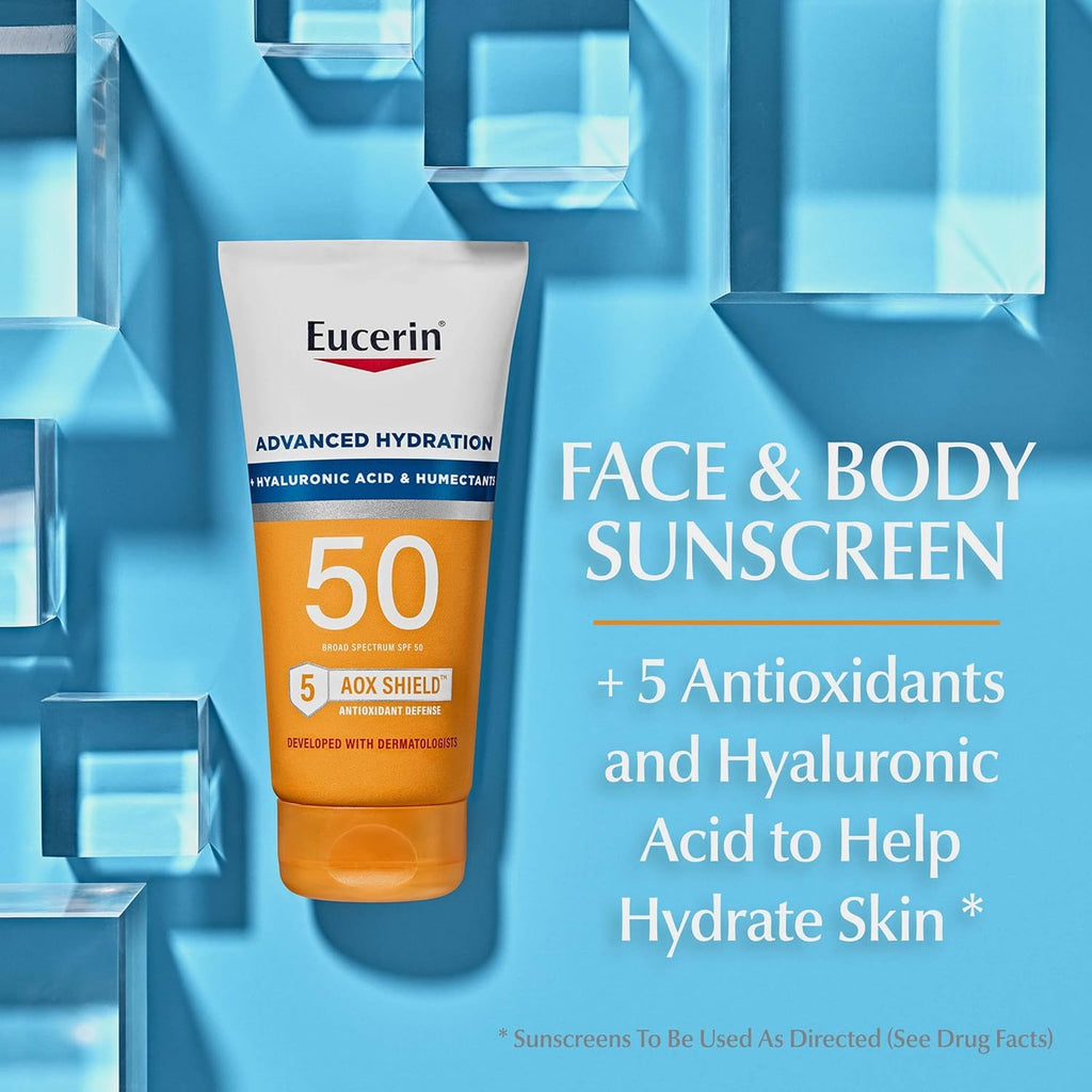 Eucerin Sun Advanced Hydration SPF 50 application