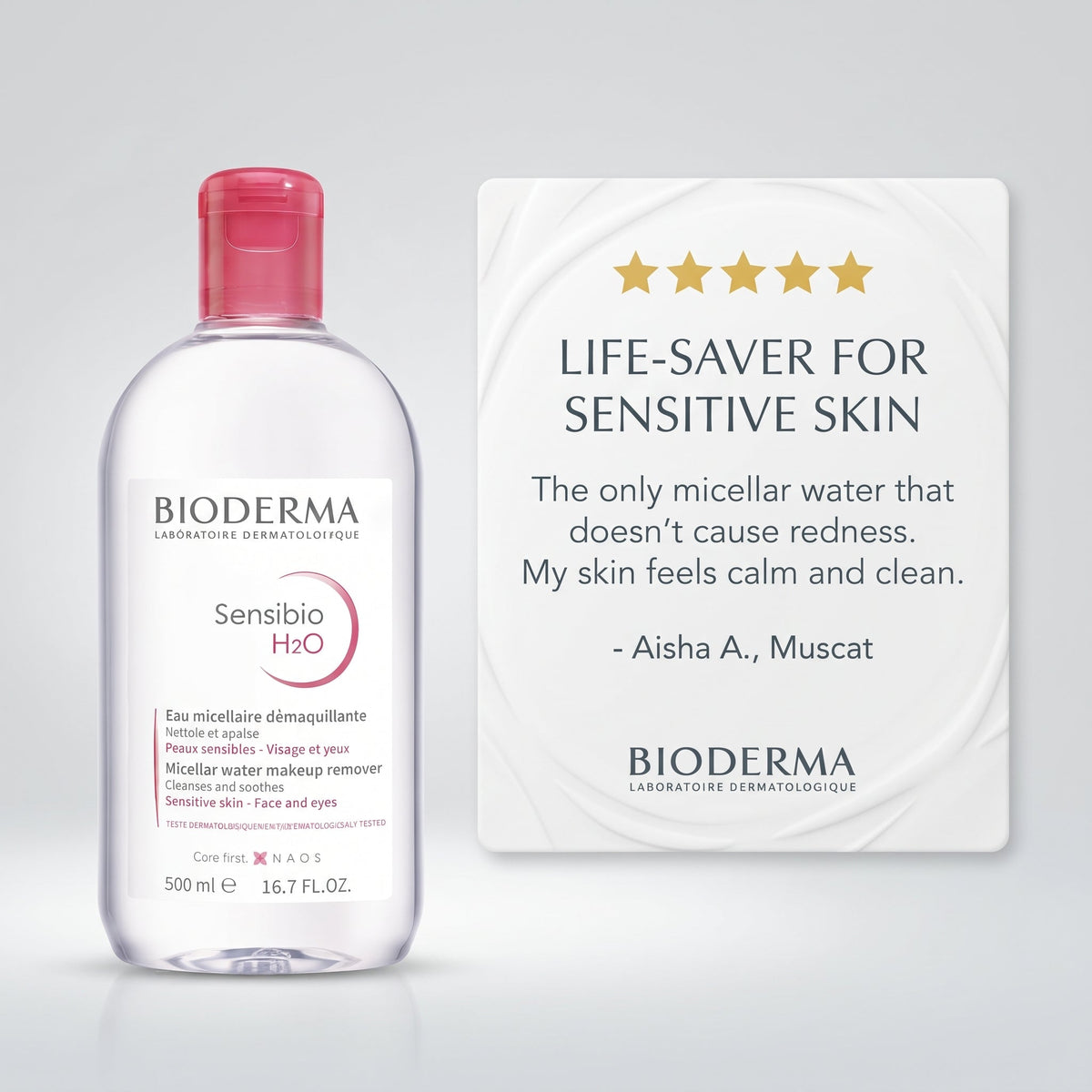 Bioderma Sensibio H2O Micellar Water – Makeup-Removing Cleanser for Sensitive Skin