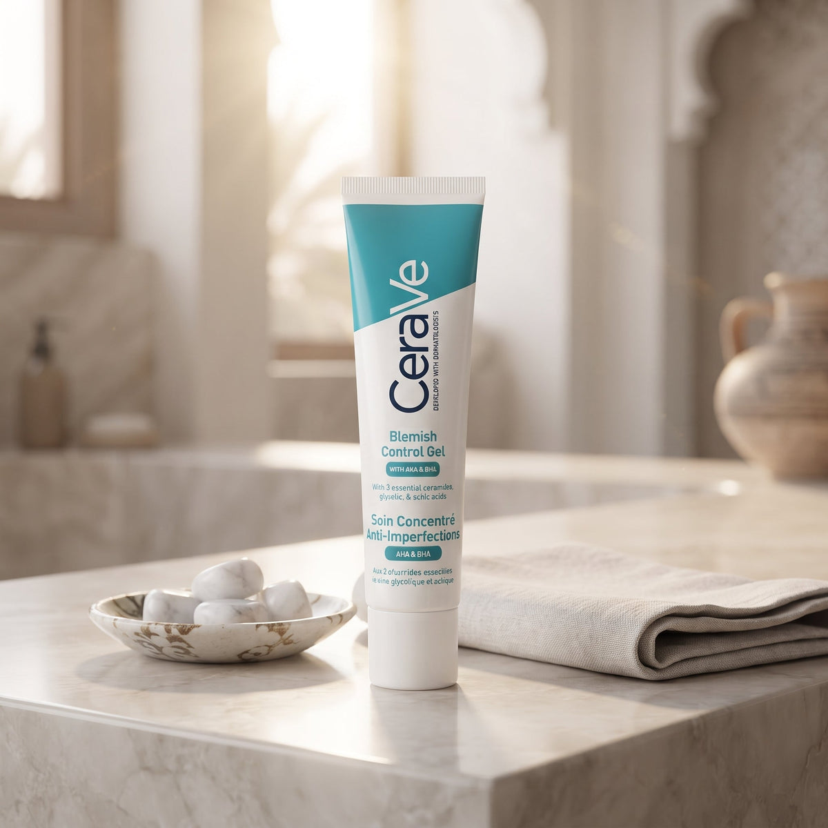 CeraVe Blemish Control Gel Moisturiser – AHA BHA Acne Treatment with Salicylic Acid