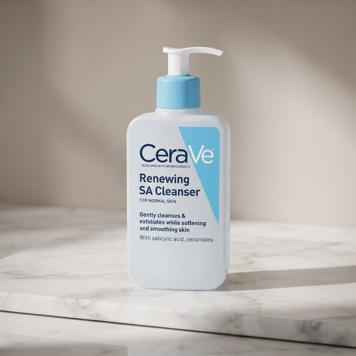 CeraVe Renewing SA Cleanser 237ml – Salicylic Acid Face Wash for Rough, Bumpy Skin