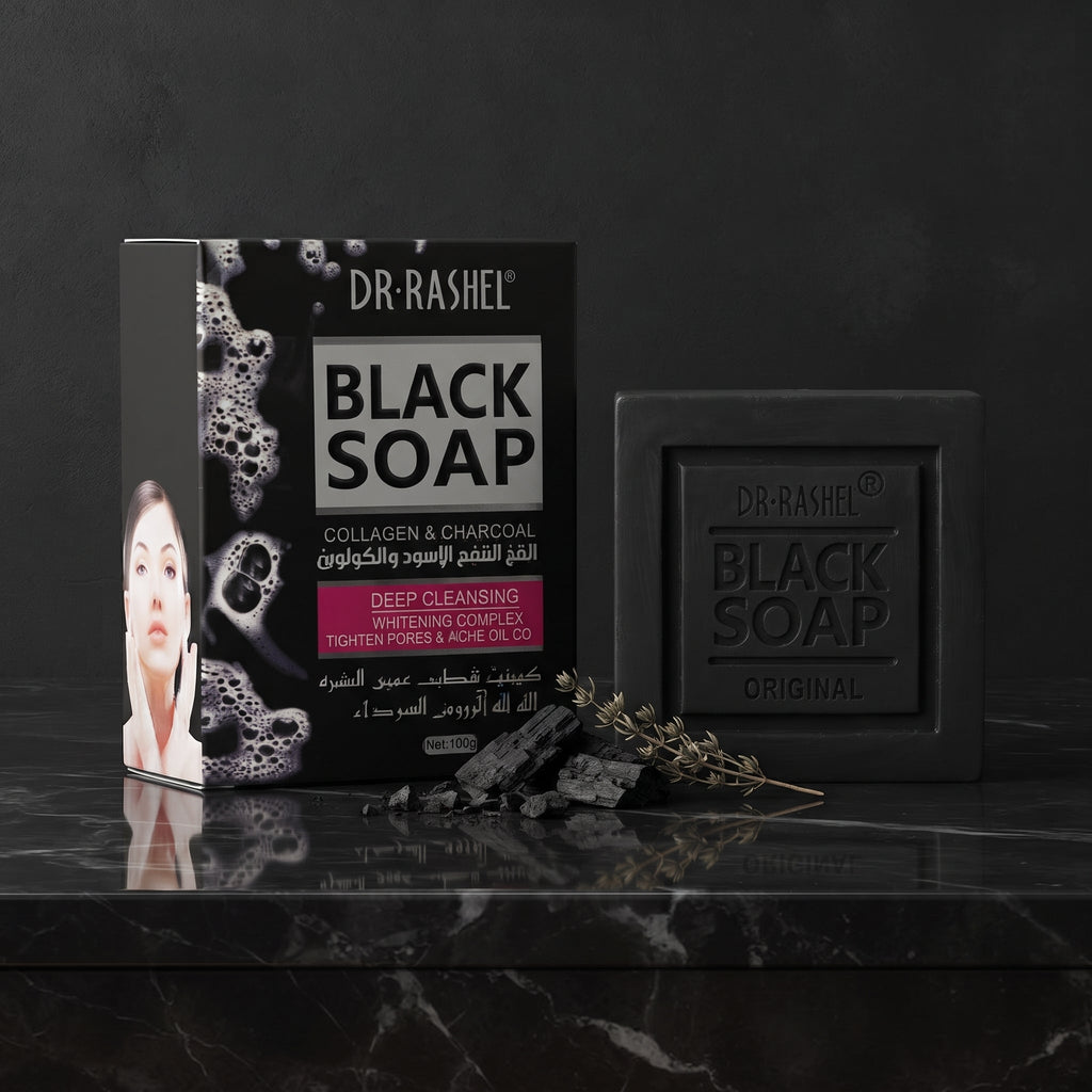 Dr.Rashel Black Soap Collagen & Charcoal (100g)