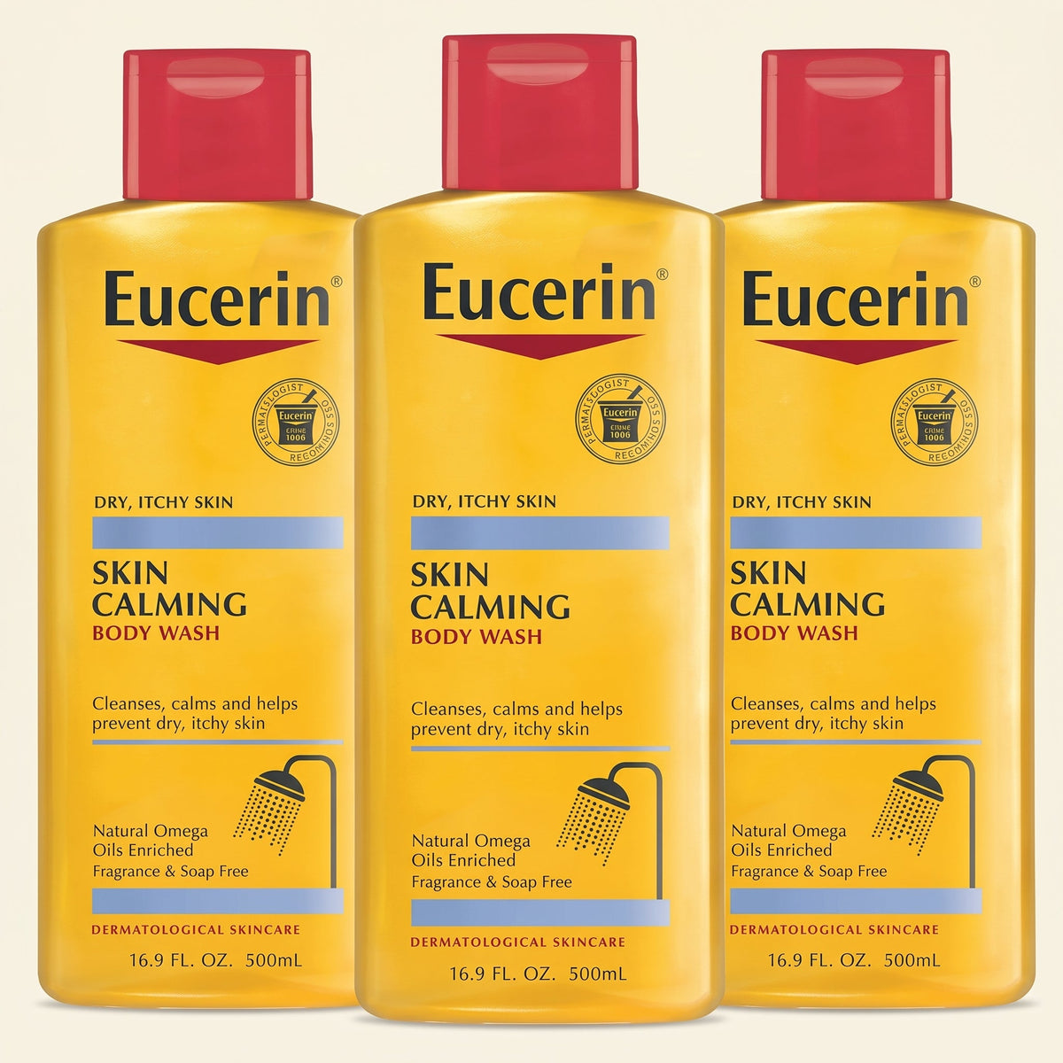 Eucerin Skin Calming Body Wash 250ml – Soap-Free Wash for Dry, Itchy, Eczema-Prone Skin