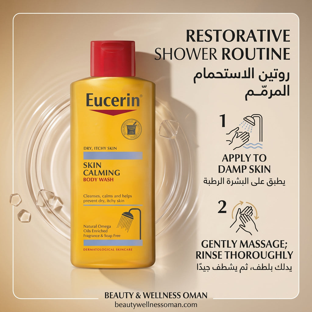 Eucerin Skin Calming Body Wash 250ml – Soap-Free Wash for Dry, Itchy, Eczema-Prone Skin