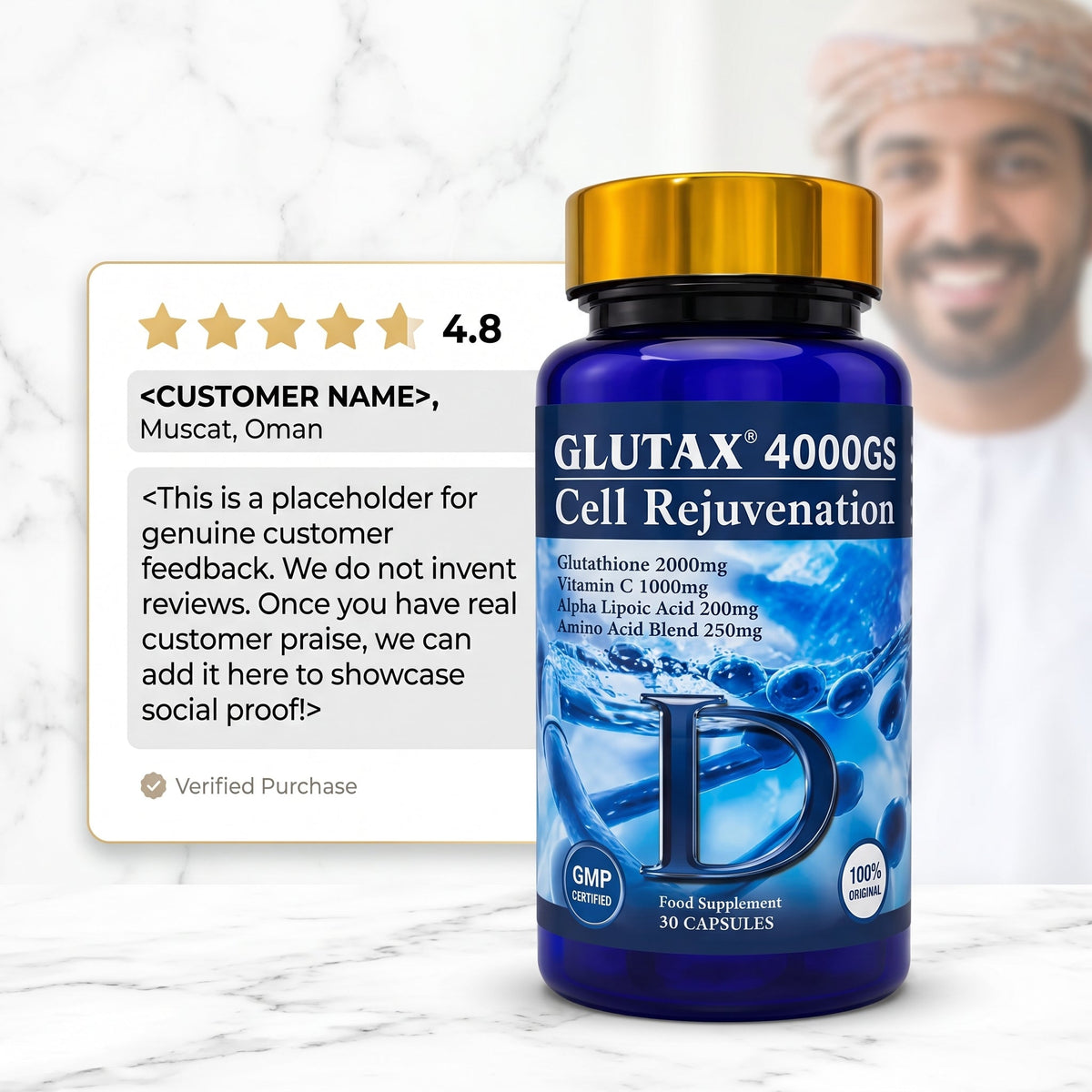 Glutathione Vitamin C Collagen 3-in-1 20000mg Beauty Supplement