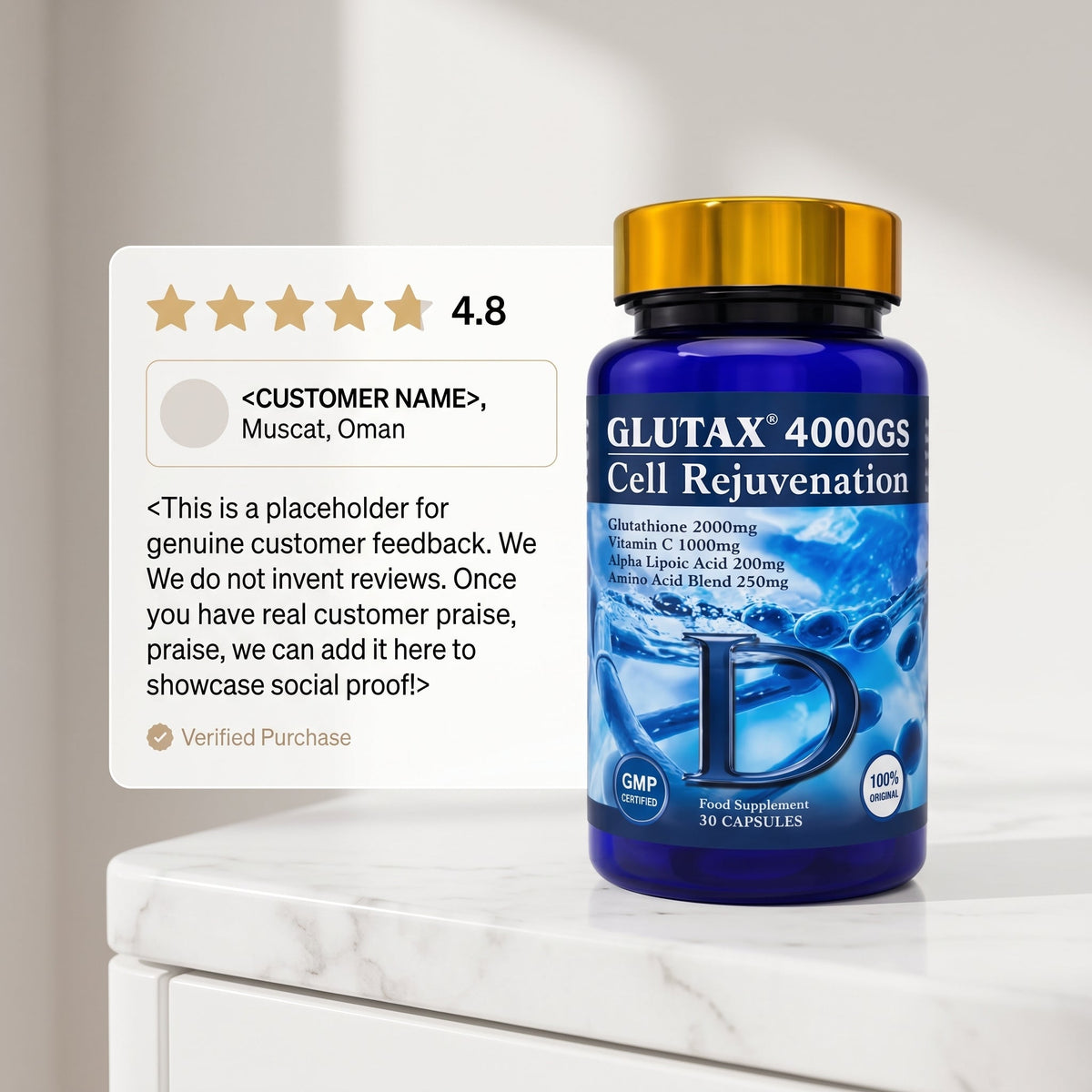 Glutathione Vitamin C Collagen 3-in-1 20000mg Beauty Supplement
