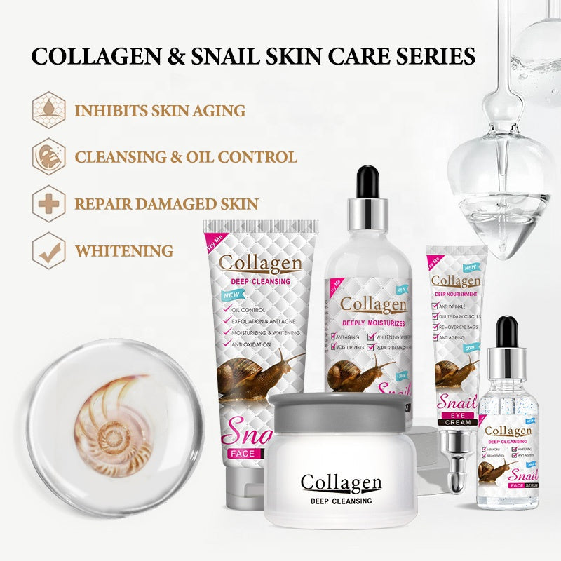 Women Beauty Skin Care Sets & Kits Facial Cream Collagen Snail Whitening Skin Care Set For Black Skin – image 7