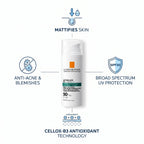 La Roche-Posay Anthelios Oil Correct SPF 50+ 50ml – Matte Anti-Blemish Sunscreen for Oily Skin