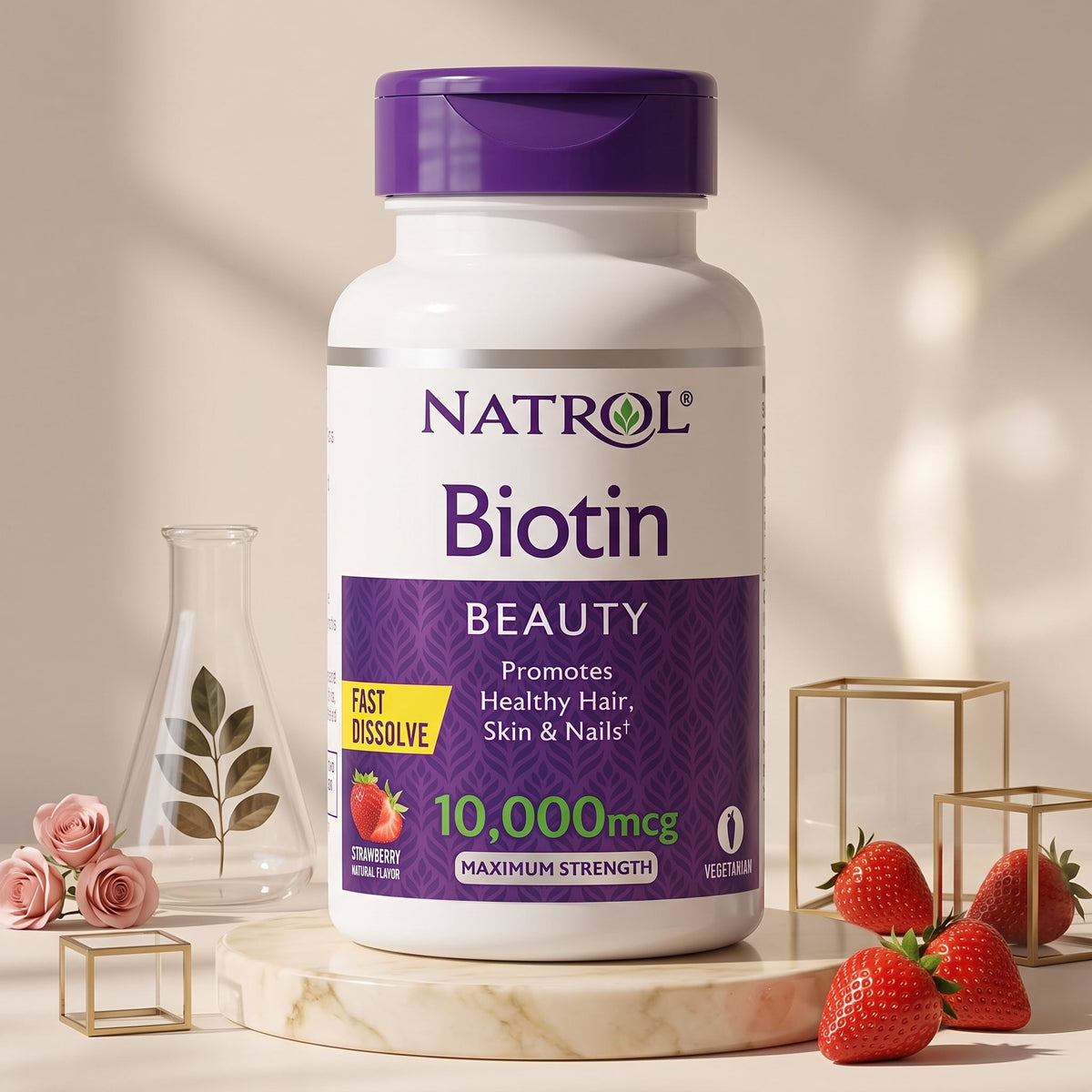 Natrol Biotin 10000mcg Fast Dissolve 60 Tablets – image 3