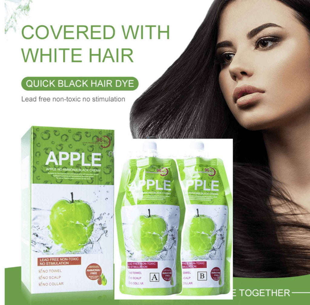 Apple Hair Color Cream Ammonia Free Black 500ml 2-Pack