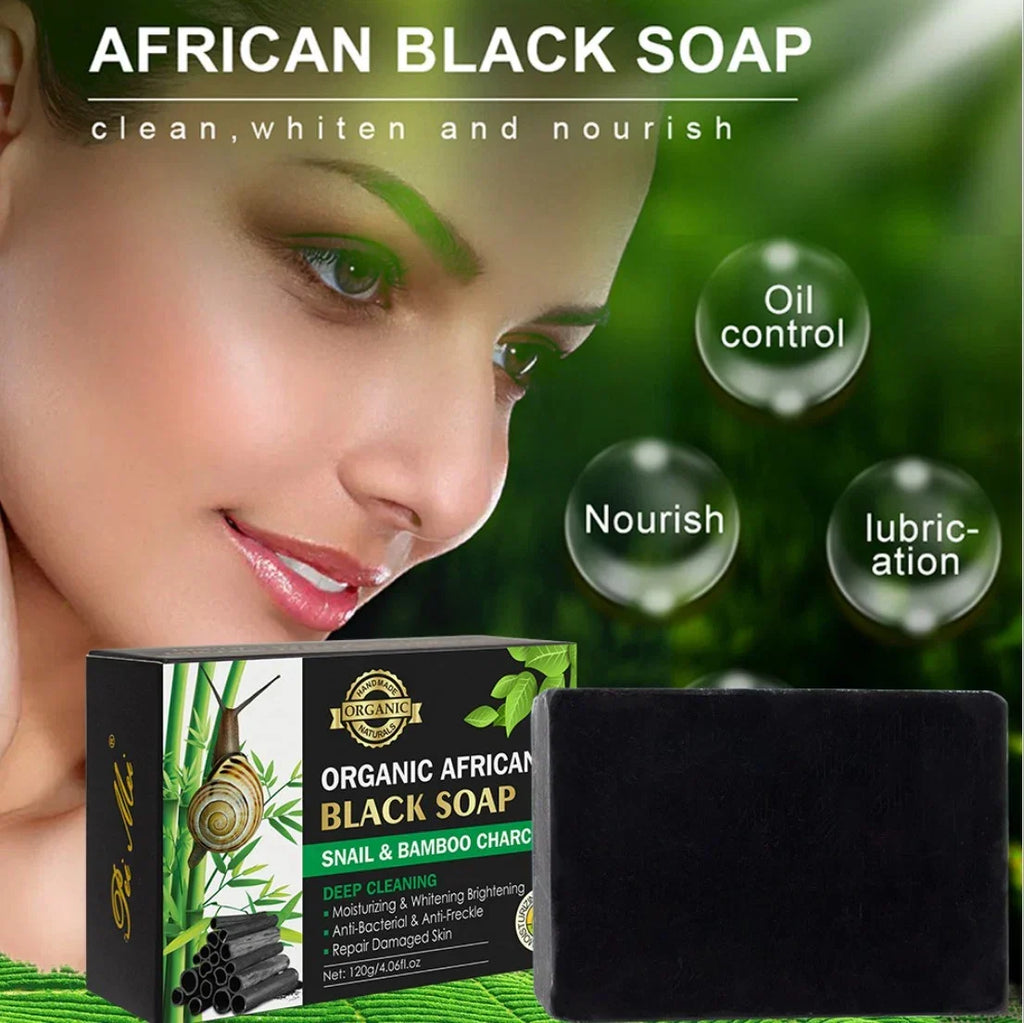 Organic Handmade African Black Soap for Dark Remover Skin Whitening Soap – image 5
