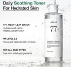Anua Heartleaf 77% Soothing Toner bottle for sensitive acne-prone skin