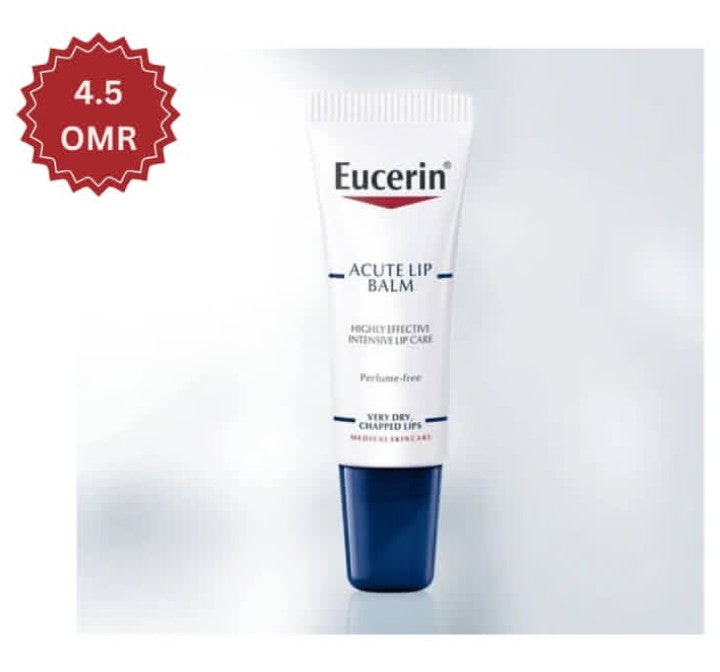Eucerin Acute Lip Balm tube for very dry, chapped lips