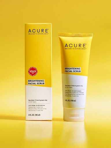 Acure Brightening Facial Scrub – Sea Kelp & Green Clay Exfoliator for Dull Skin – image 2
