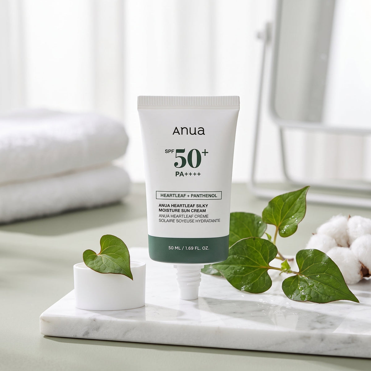 Anua Heartleaf Silky Moisture Sun Cream SPF 50+ – Hydrating Daily Sunscreen