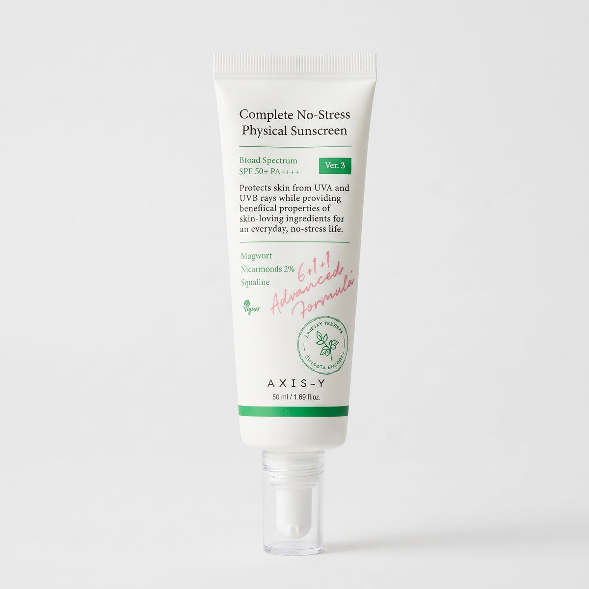 AXIS-Y Complete No-Stress Physical Sunscreen SPF 50+ – Mineral Sunscreen for Sensitive Skin