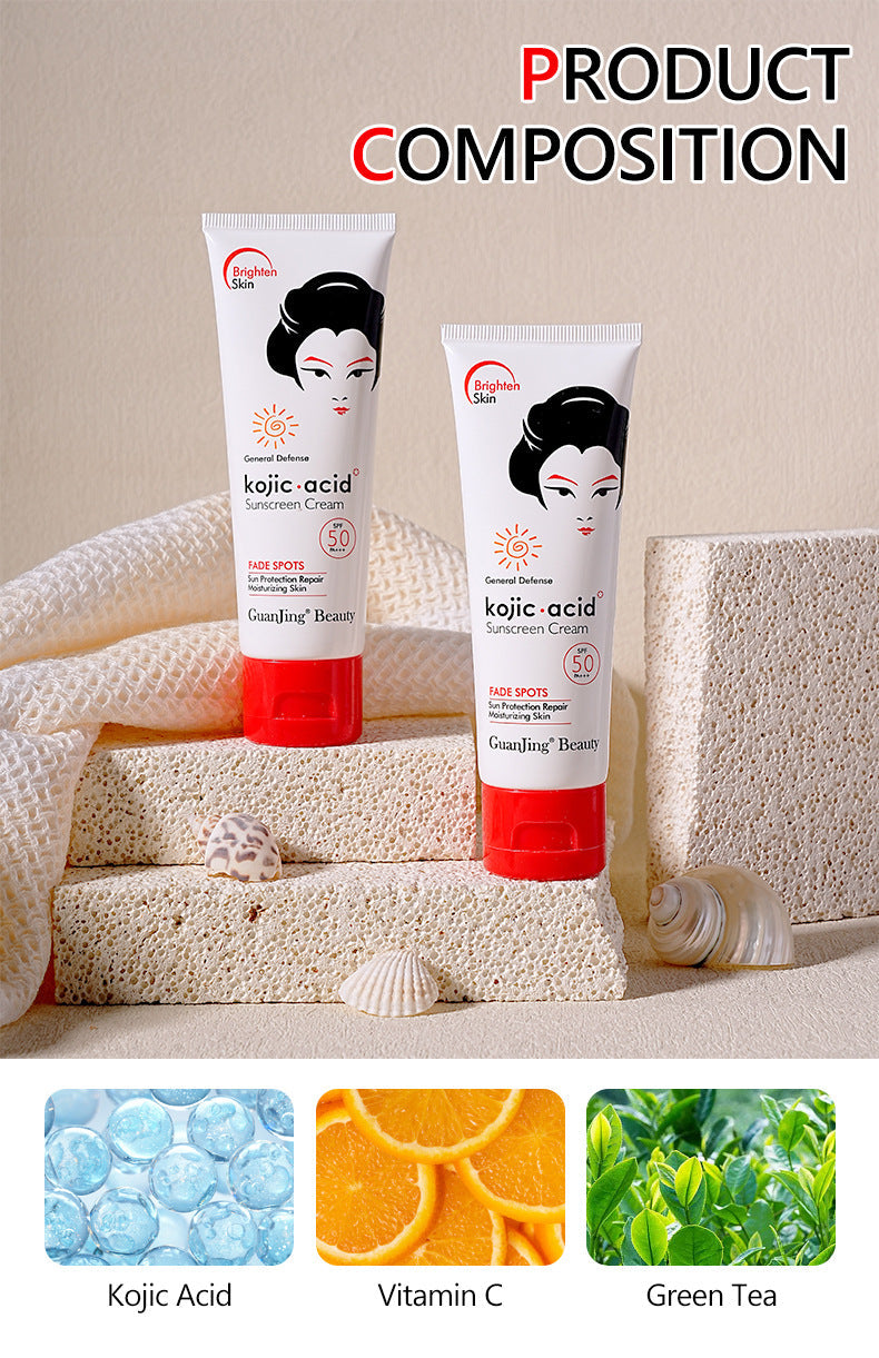 Kojic Acid Sunscreen SPF 50 – Brightening Sunblock Cream for Dark Spots (50g)