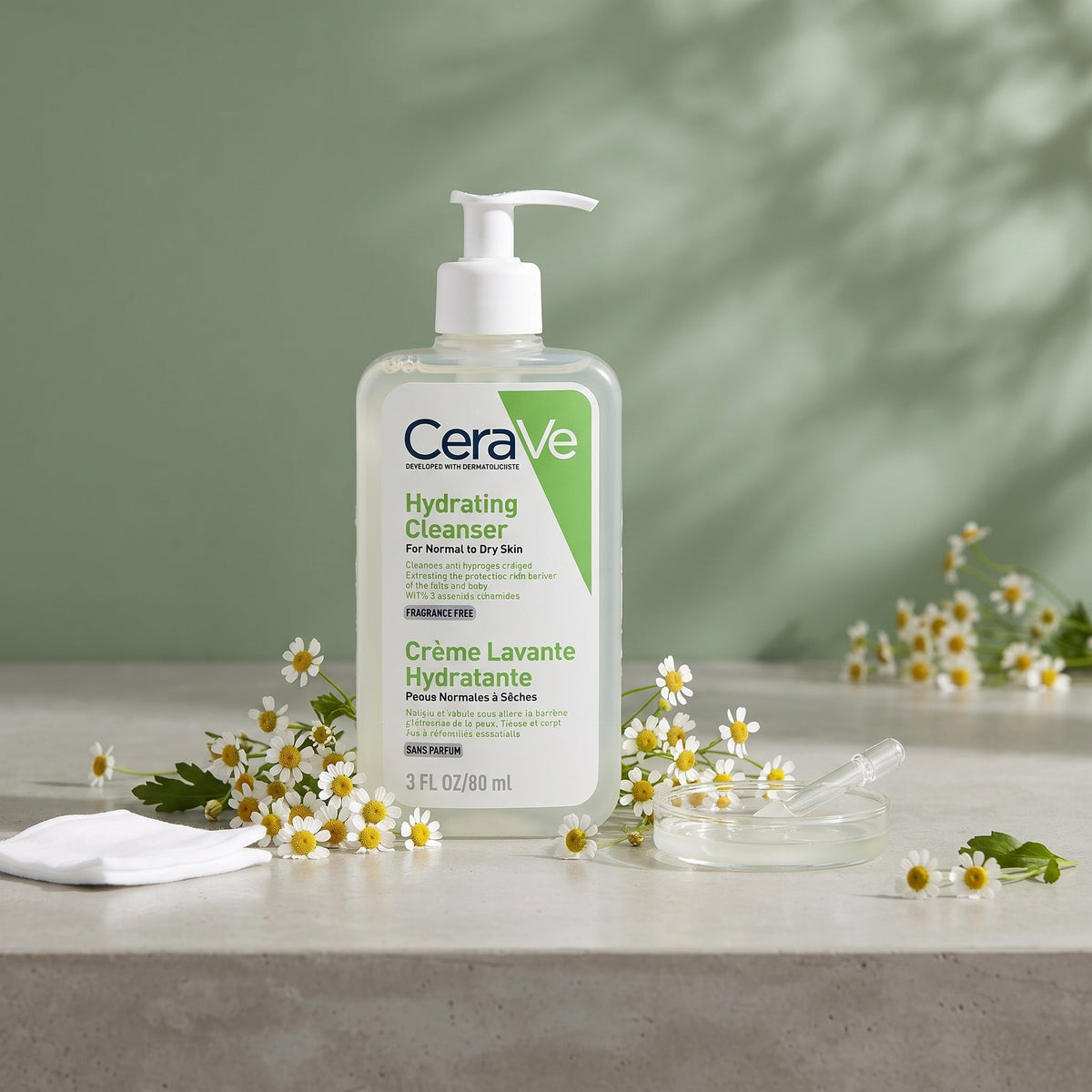 CeraVe Hydrating Cleanser (Travel Size) – Non-Foaming Face Wash for Normal to Dry Skin