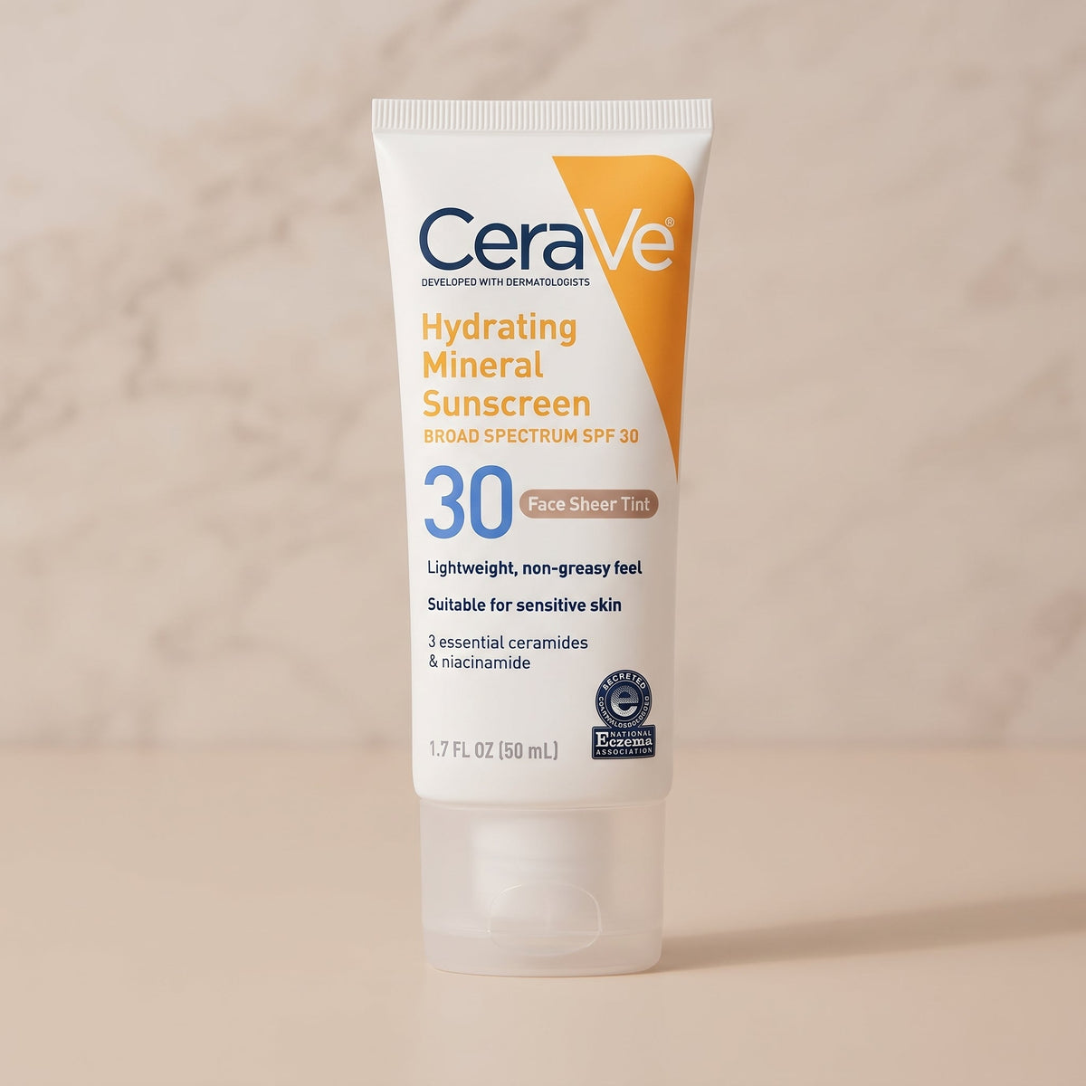 CeraVe Hydrating Mineral Sunscreen SPF 30 – Zinc Oxide Face Sunscreen for Sensitive Skin