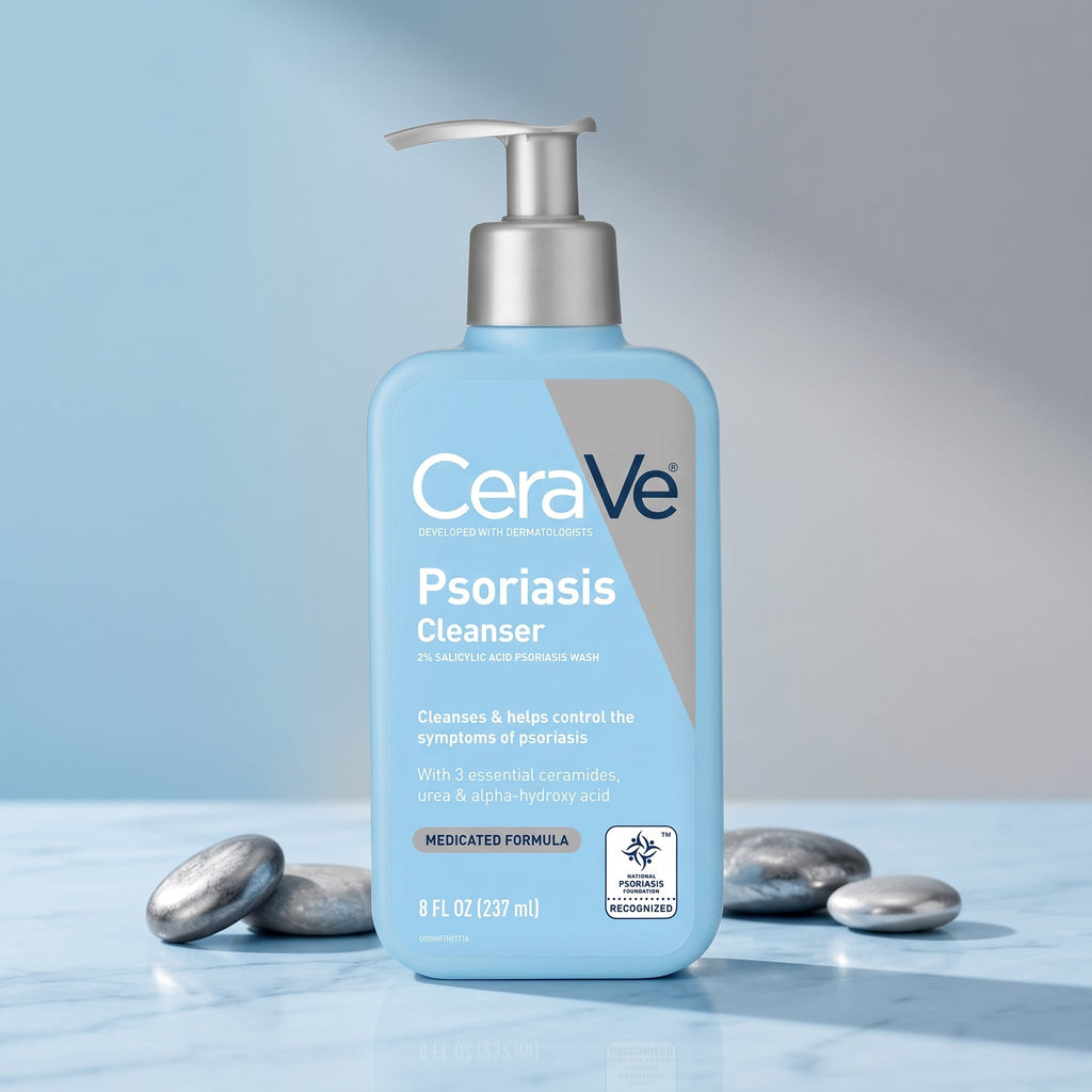 CeraVe Psoriasis Cleanser 237ml – 2% Salicylic Acid Body Wash for Scaly Skin