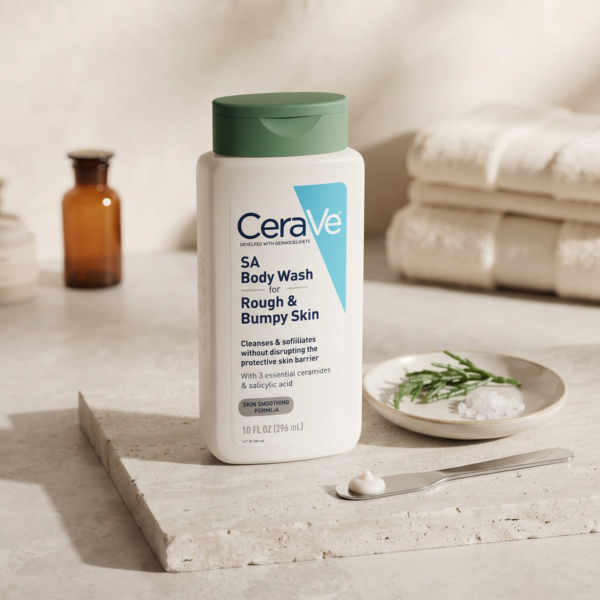 CeraVe SA Body Wash for Rough & Bumpy Skin – Salicylic Acid Exfoliating Body Wash