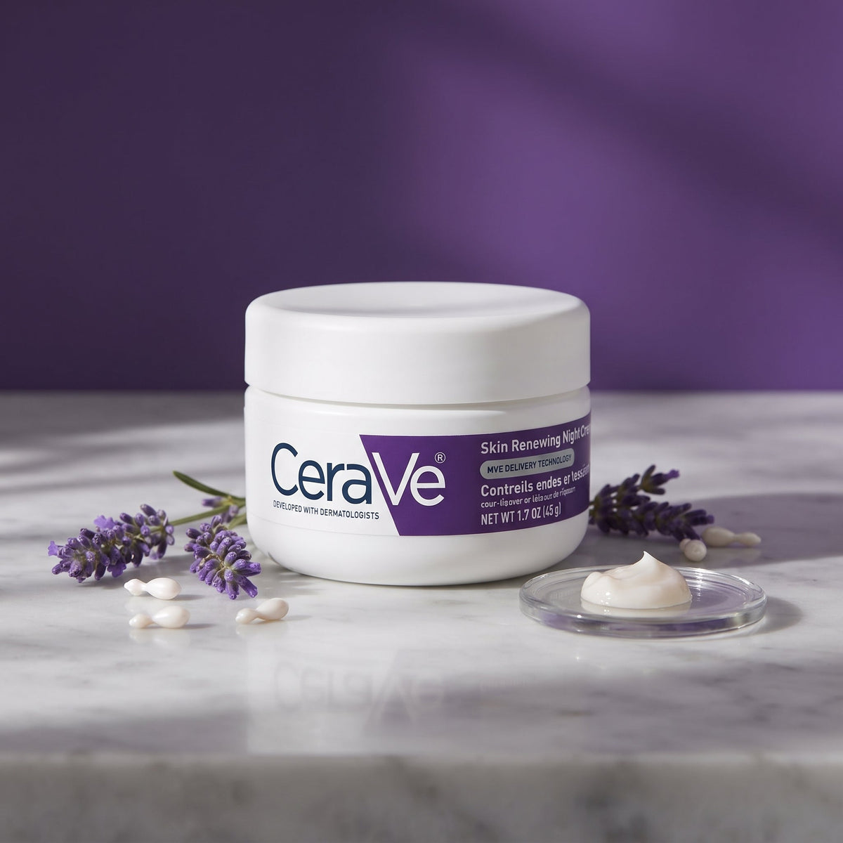 CeraVe Skin Renewing Night Cream – Peptide Night Moisturiser for Dull, Tired Skin