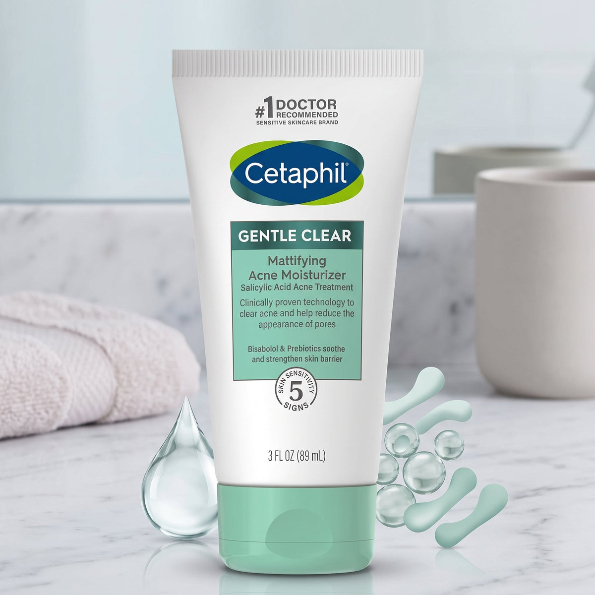 Cetaphil Gentle Clear Acne Moisturiser 89ml – Salicylic Acid, Oil-Free