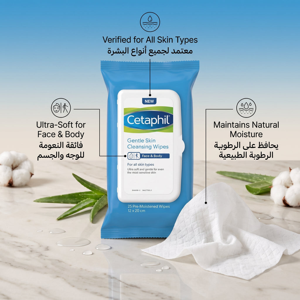 Cetaphil Gentle Skin Cleansing Wipes – Face Wipes for Sensitive Skin
