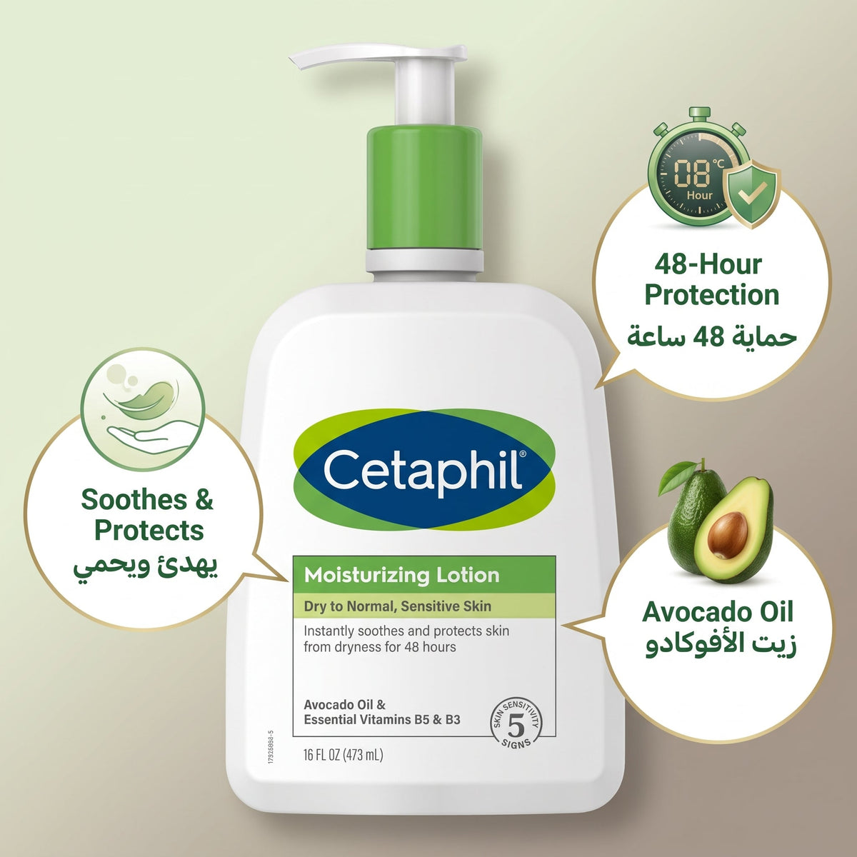 Cetaphil Moisturising Lotion 473ml – 48hr Lotion for Dry, Sensitive Skin