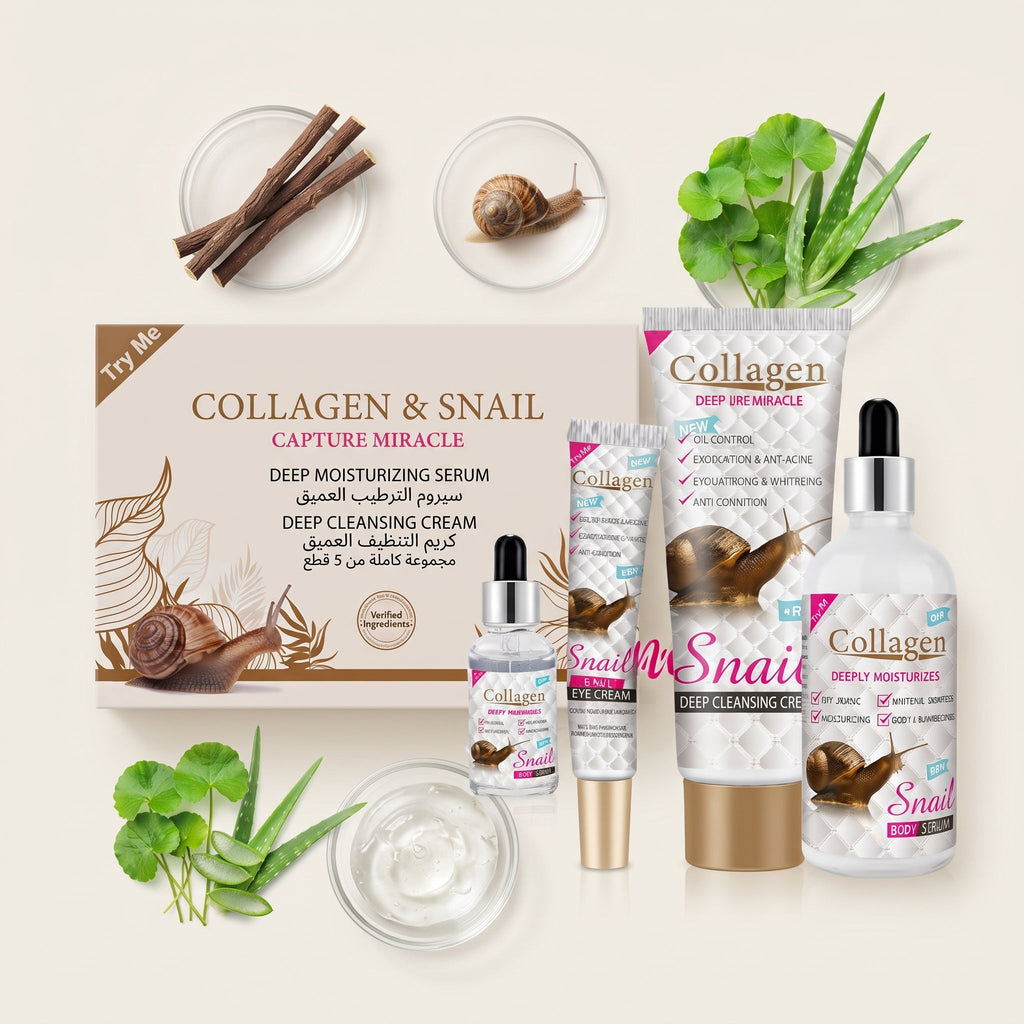 Women Beauty Skin Care Sets & Kits Facial Cream Collagen Snail Whitening Skin Care Set For Black Skin – image 3