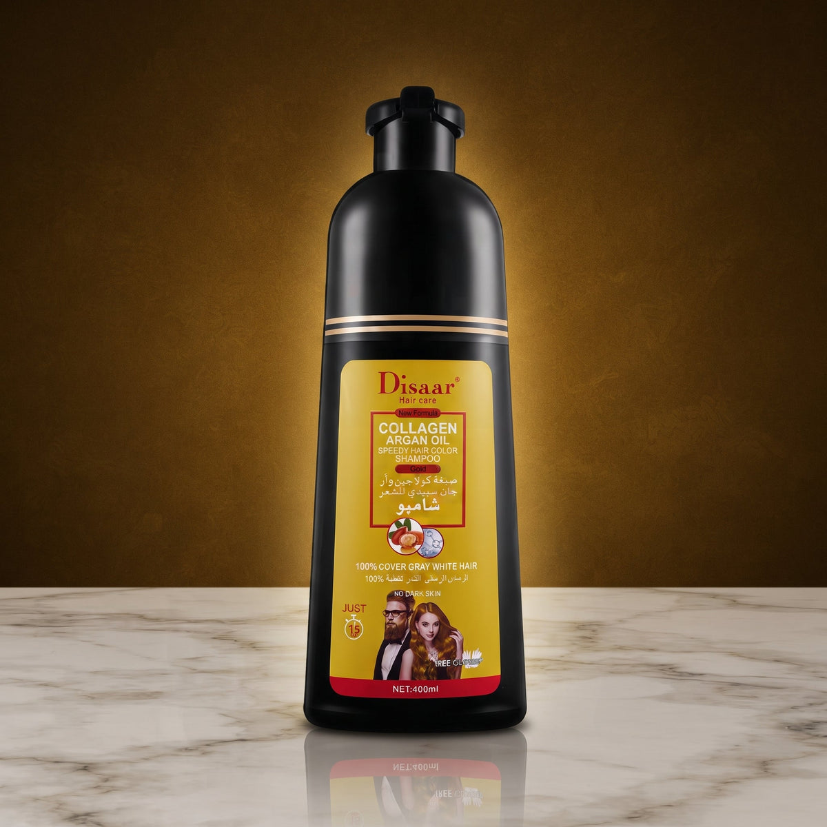 Speedy Hair Color Shampoo 100% Cover Gray White Hair Easy To Use Long Lasting 400ml/13.53fl.oz (Gold) – image 5