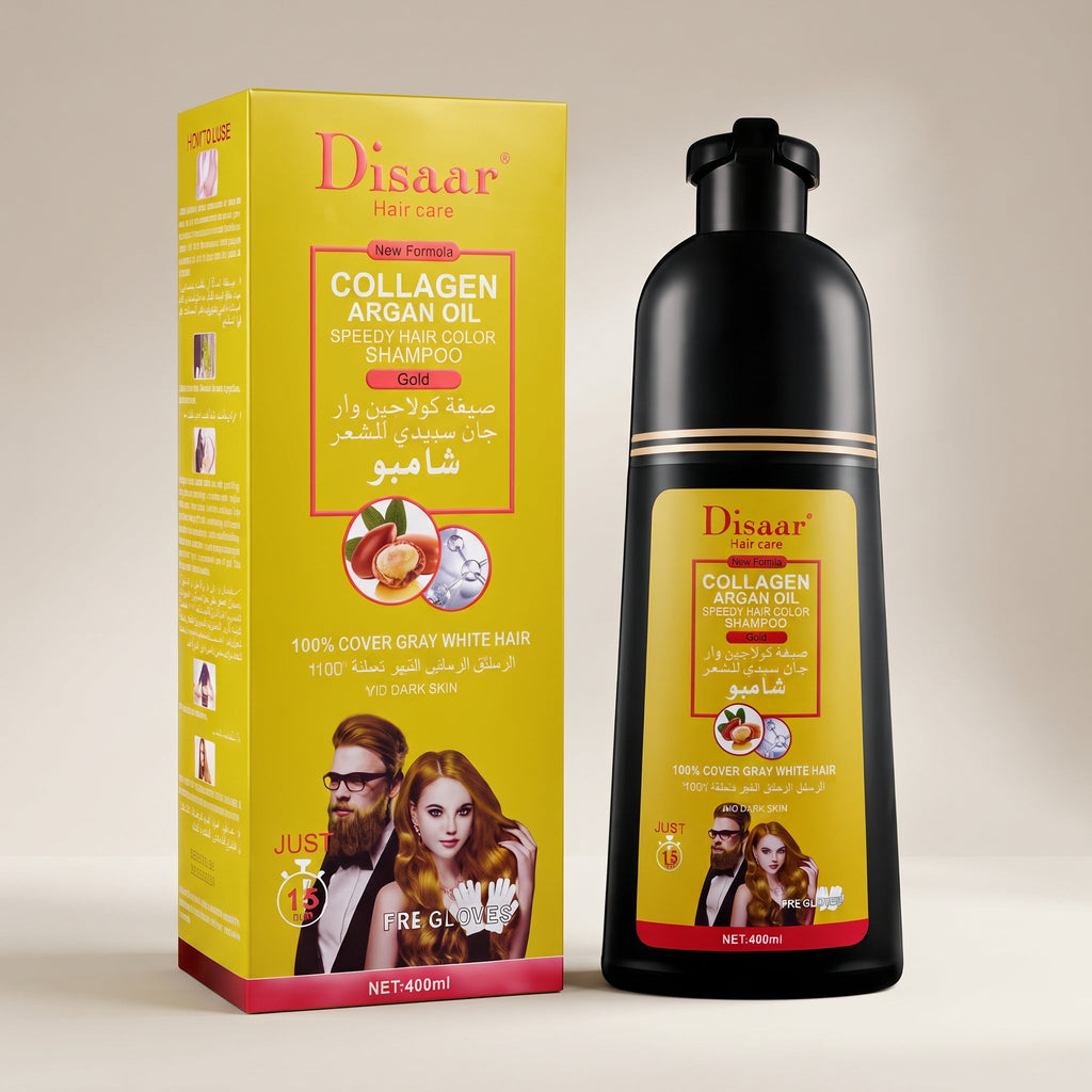 Speedy Hair Color Shampoo 100% Cover Gray White Hair Easy To Use Long Lasting 400ml/13.53fl.oz (Gold) – image 7