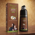 Disaar Natural Brown Hair Color Shampoo 100% Cover Gray White Hair Easy To Use Long Lasting For Girls , Men & Women 400ml