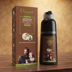 Disaar Natural Brown Hair Color Shampoo 100% Cover Gray White Hair Easy To Use Long Lasting For Girls , Men & Women 400ml
