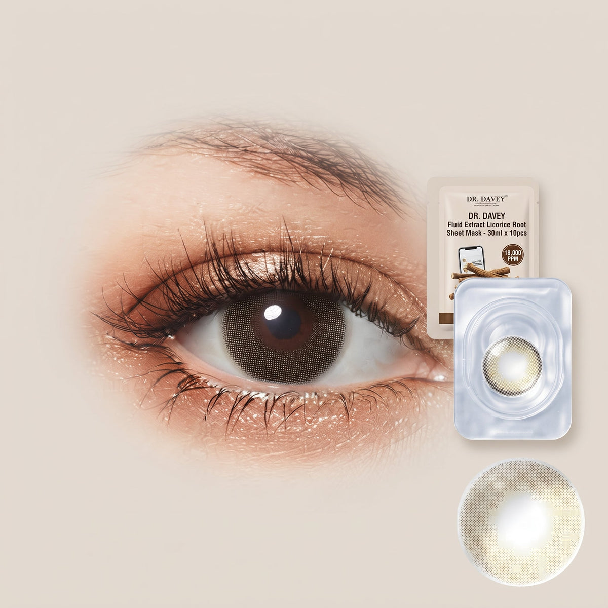 Unisex Contact Lenses, Natural and Beauty Collection Cosmetic Contact Lenses, 12 Months Disposable with Case- Ochre – image 3